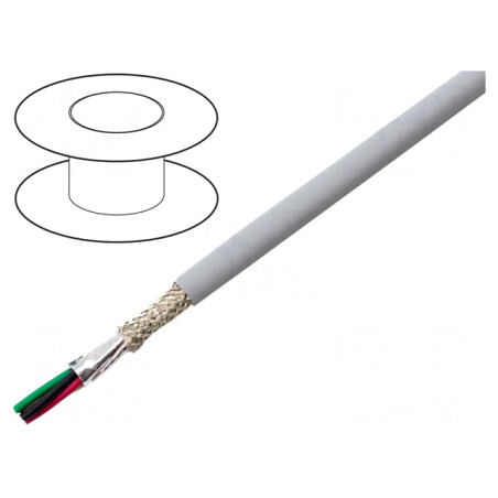 Cablu EcoCable Mini 4x28AWG MPPE gri închis 300V 30,5m | Electronic-mag.ro | Componente Electronice