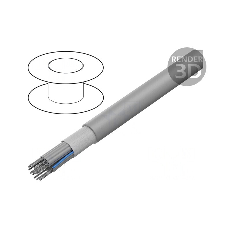 Cablu Bandă Rotund 1,27mm 16x28AWG Gri PVC | Electronic-mag.ro | Componente Electronice