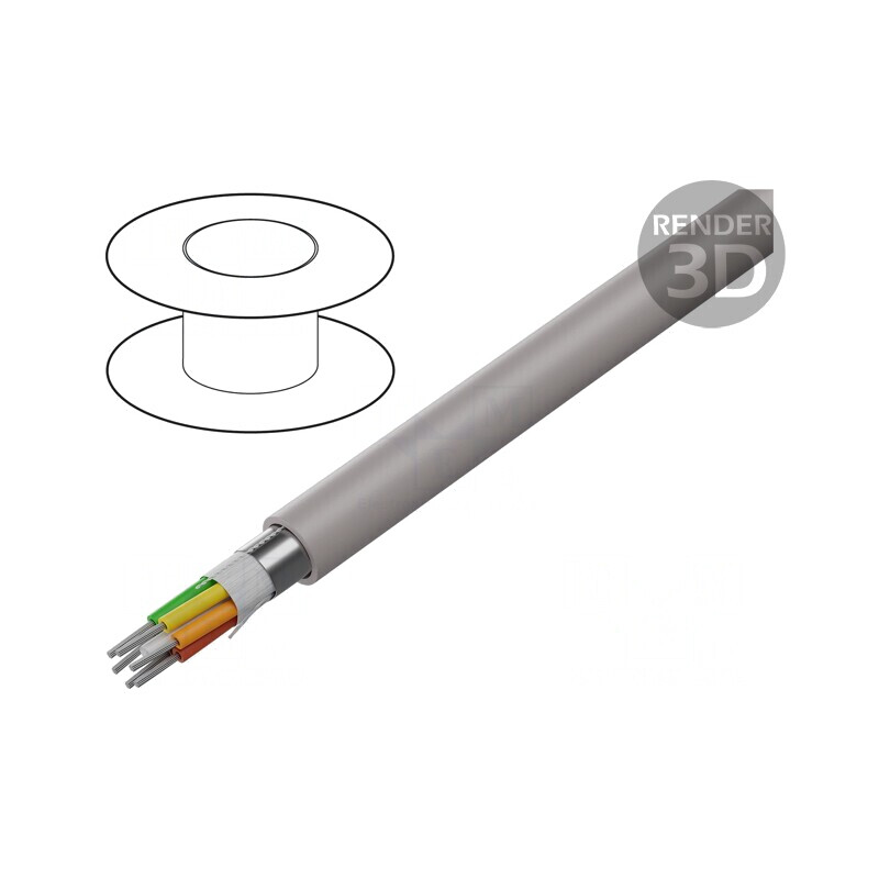 Cablu EcoCable Mini 6x28AWG Gri Închis | Electronic-mag.ro | Componente Electronice
