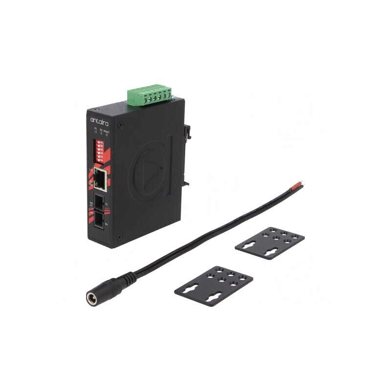 Convertor Media Ethernet/Fibră Optică Monomod 12-48VDC 2W | Electronic-mag.ro | Componente Electronice