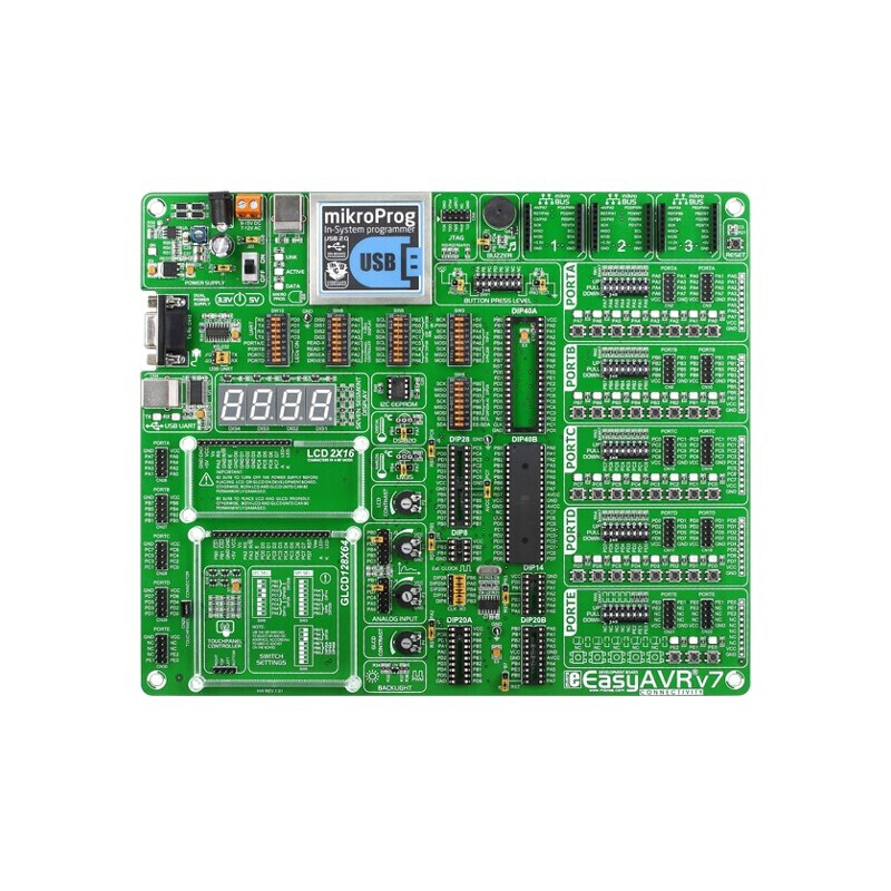Kit Dezvoltare Microchip AVR EASYAVR V7 | Electronic-mag.ro | Componente Electronice
