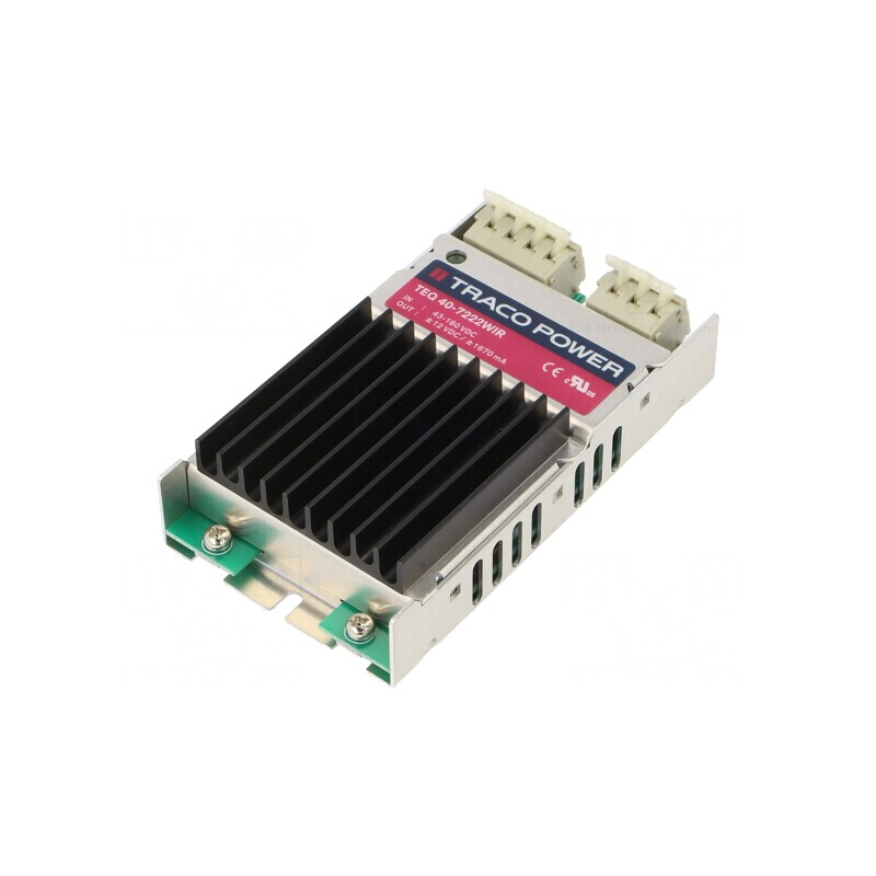 Convertor DC/DC 40W 43-160V la 12V/ -12V TEQ 40-7222WIR | Electronic-mag.ro | Componente Electronice