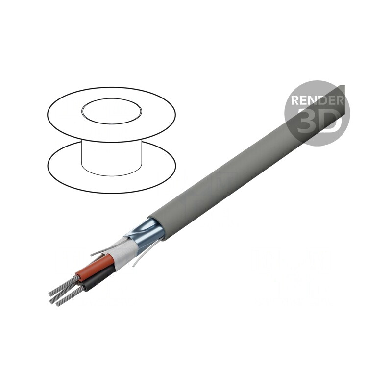 Cablu EcoCable Mini 3x26AWG Al-PET MPPE Gri Întunecat | Electronic-mag.ro | Componente Electronice