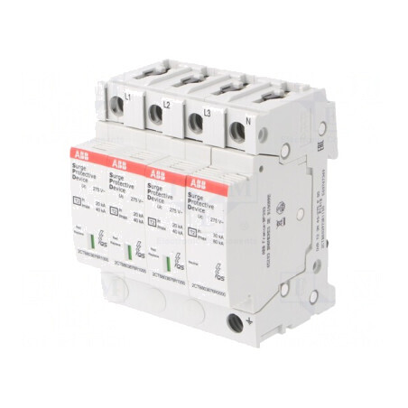 Limitator de Supratensiuni Tip 2 3 Poli 40kA OVR T2 3N 40-275 P QS | Electronic-mag.ro | Componente Electronice