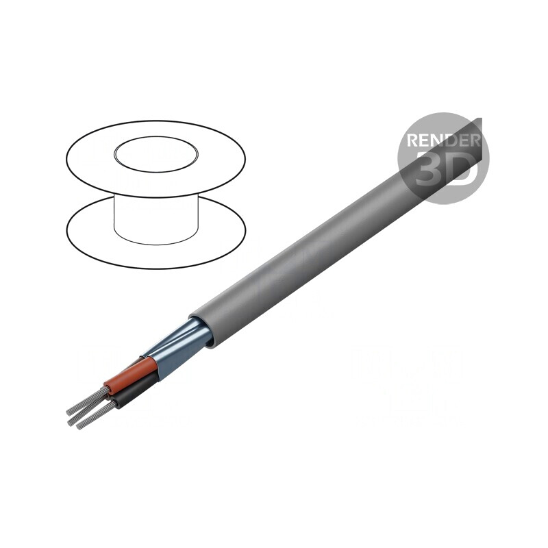 Cablu EcoCable Mini 3x28AWG gri închis | Electronic-mag.ro | Componente Electronice