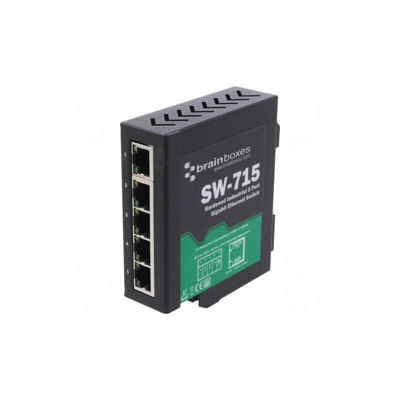 Switch Ethernet Neadministrabil 5 Porturi RJ45 5-30VDC | Electronic-mag.ro | Componente Electronice