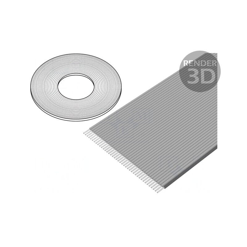 Cablu Bandă Neecranat Gri 0,635mm 40x30AWG 100FT | Electronic-mag.ro | Componente Electronice