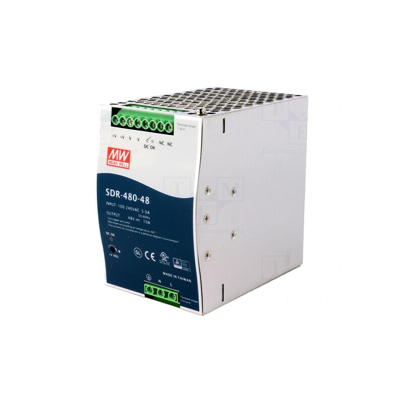 Alimentator Pulsatoriu 480W 48V 10A pentru Șină DIN | Electronic-mag.ro | Componente Electronice