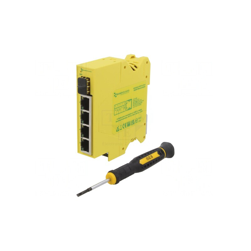 Switch Ethernet neadministrabil 5 porturi IP20 5-30VDC | Electronic-mag.ro | Componente Electronice
