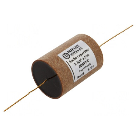 Condensator 1,5uF 600VDC ±5% THT Cupru-Polipropilenă-Hârtie | Electronic-mag.ro | Componente Electronice