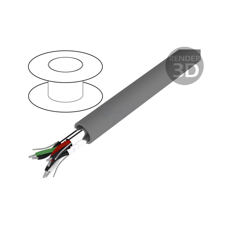 Cablu Electric Alpha Essential 3x2x24AWG PVC Gri 300V | Electronic-mag.ro | Componente Electronice