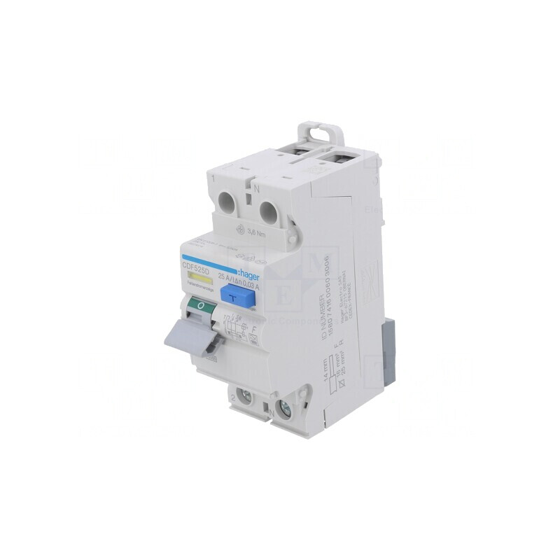 Întrerupător diferențial 25A 30mA 1P+N 240V | Electronic-mag.ro | Componente Electronice
