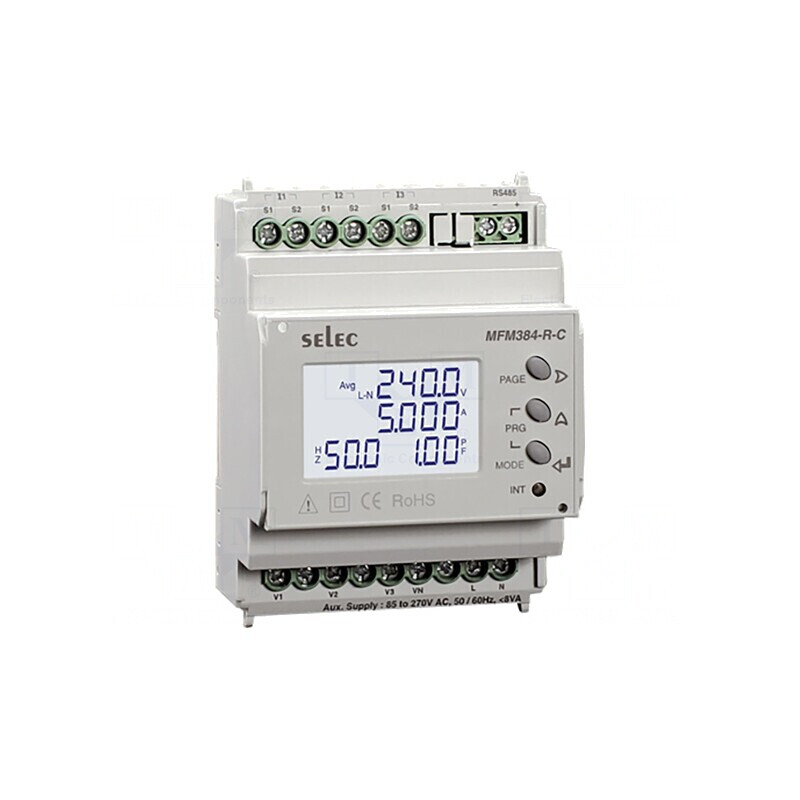 Aparat de Măsură Parametri Rețea LCD pentru Șină DIN | Electronic-mag.ro | Componente Electronice