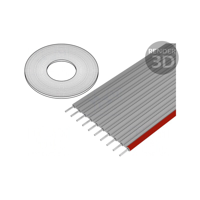 Cablu Bandă 2,54mm 6x24AWG Neecranat PVC 100FT | Electronic-mag.ro | Componente Electronice