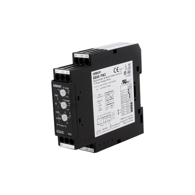 Releu Monitorizare Tensiune SPDT pentru Șină DIN K8AK-PW2 | Electronic-mag.ro | Componente Electronice