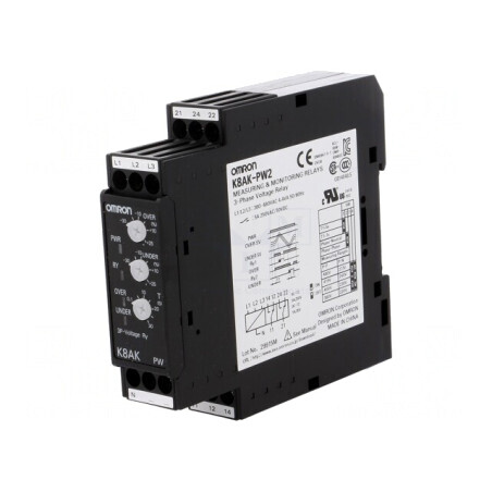 Releu Monitorizare Tensiune SPDT pentru Șină DIN K8AK-PW2 | Electronic-mag.ro | Componente Electronice
