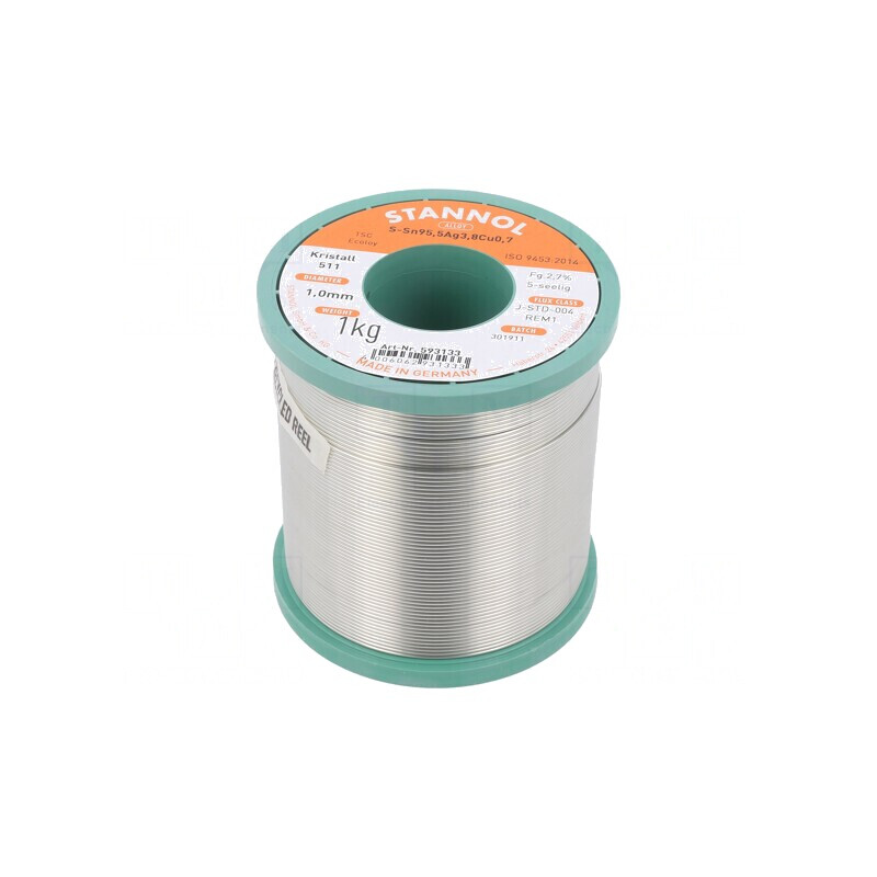 Sârmă de lipit fără plumb Sn95,5Ag3,8Cu0,7 1mm 1kg bobină | Electronic-mag.ro | Componente Electronice