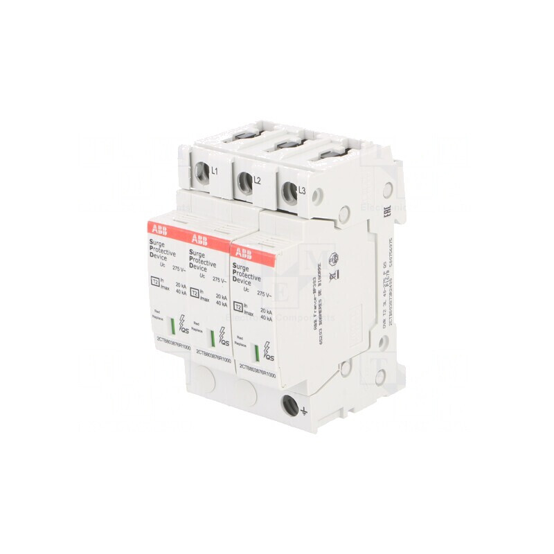 Limitator de Supratensiuni Tip 2 40kA 3 Poli pentru Șină DIN | Electronic-mag.ro | Componente Electronice
