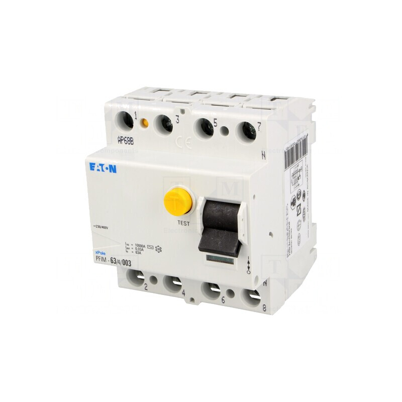 Întrerupător diferențial 63A 30mA 4P 400VAC | Electronic-mag.ro | Componente Electronice