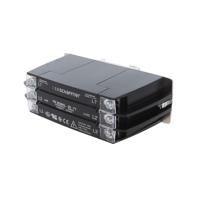 Filtru Anti-Interferențe Trifazic 520VAC pentru Șină DIN | Electronic-mag.ro | Componente Electronice
