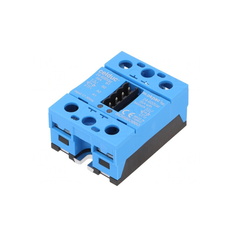 Releu Semiconductor 35A 2-Fazat IP20 24-600VAC | Electronic-mag.ro | Componente Electronice