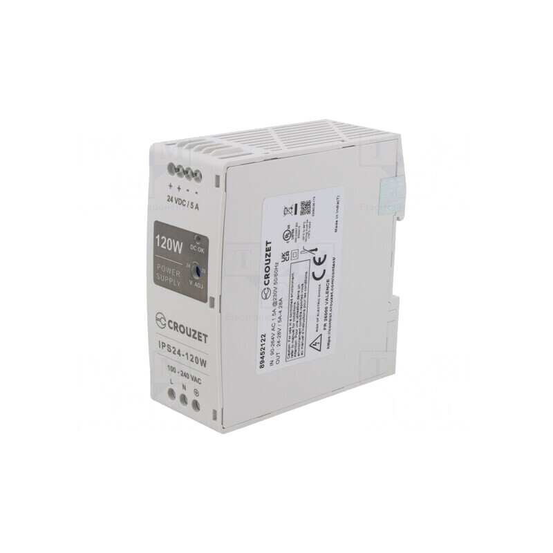 Alimentator 24VDC 5A 120W pentru Şină DIN | Electronic-mag.ro | Componente Electronice
