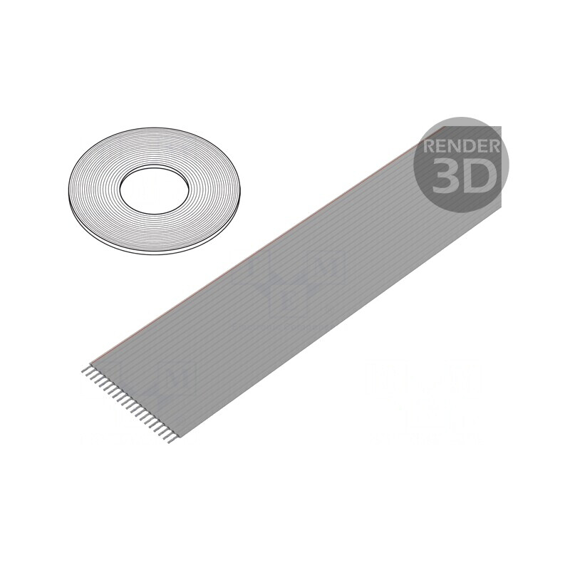 Cablu Bandă 1mm Cu 10x28AWG PVC Gri 100M | Electronic-mag.ro | Componente Electronice