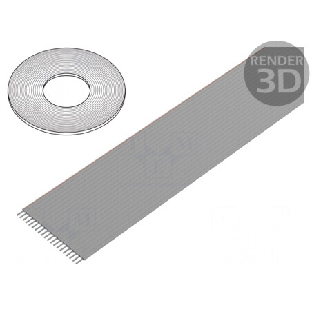 Cablu Bandă 1mm Cu 10x28AWG PVC Gri 100M | Electronic-mag.ro | Componente Electronice