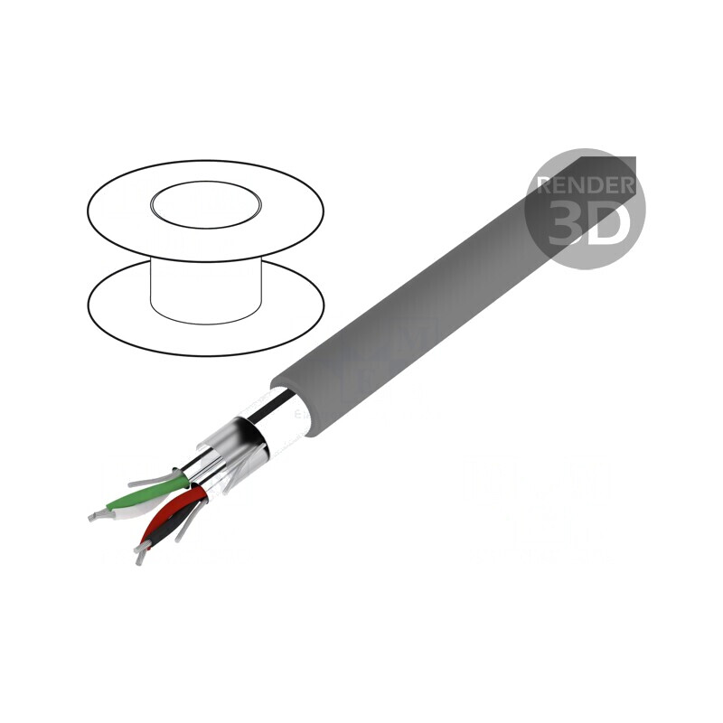 Cablu Alpha Essential C&C 2x2x22AWG gri închis 300V | Electronic-mag.ro | Componente Electronice