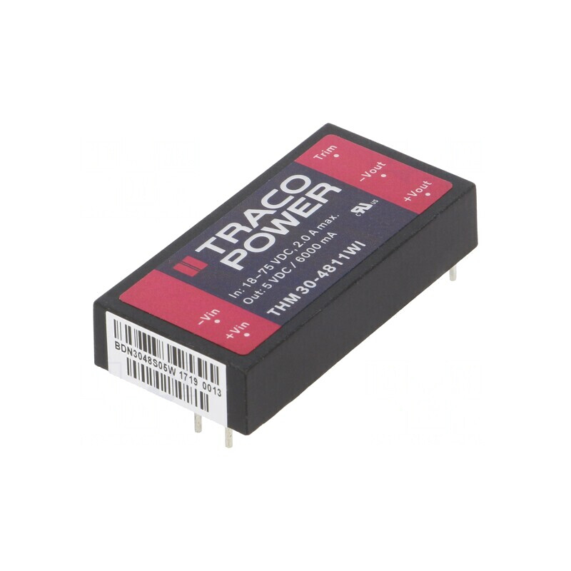 Convertor DC/DC 30W 18-75V la 5V 6000mA THM 30-4811WI | Electronic-mag.ro | Componente Electronice