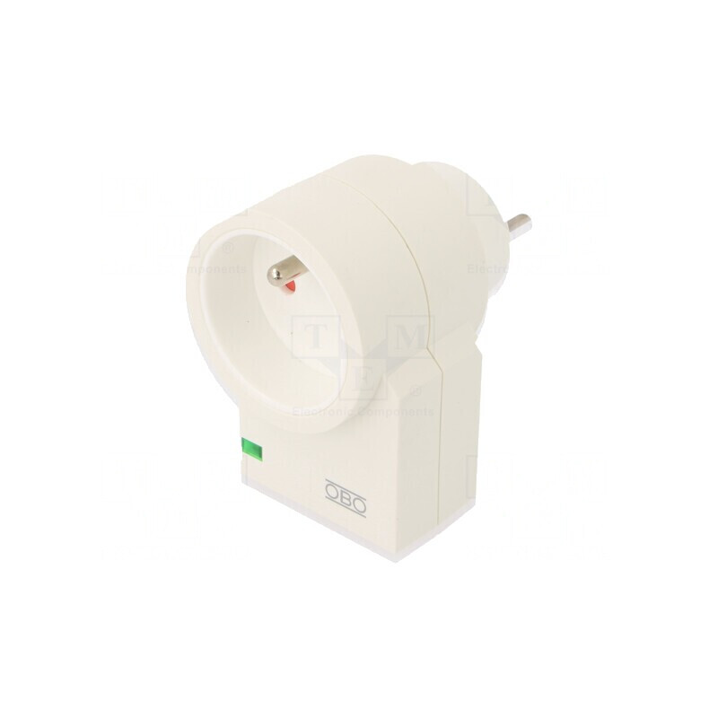 Prelungitor Alb cu Protecție la Supratensiune 1 Priză | Electronic-mag.ro | Componente Electronice