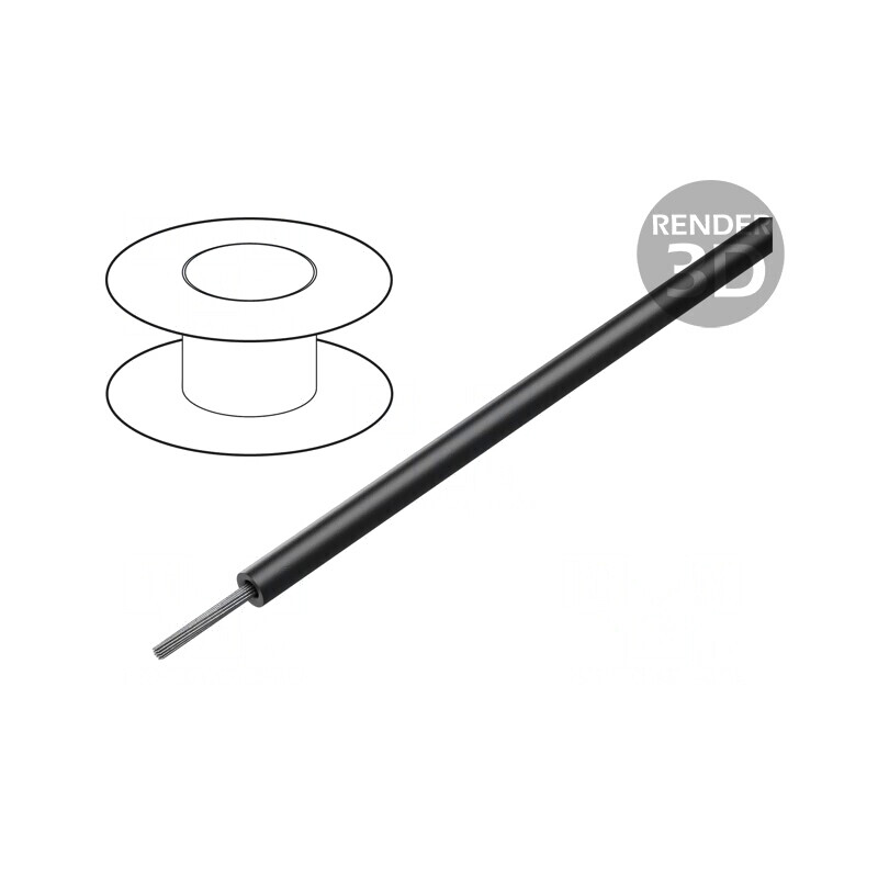 Cablu HookUp Wire Cu 22AWG PVC Negru 305m | Electronic-mag.ro | Componente Electronice
