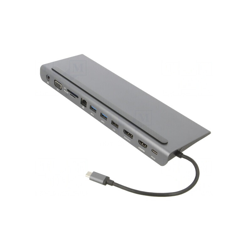 Stație de andocare USB 3.0 100W negru-gri 0,18m 5Gbps | Electronic-mag.ro | Componente Electronice