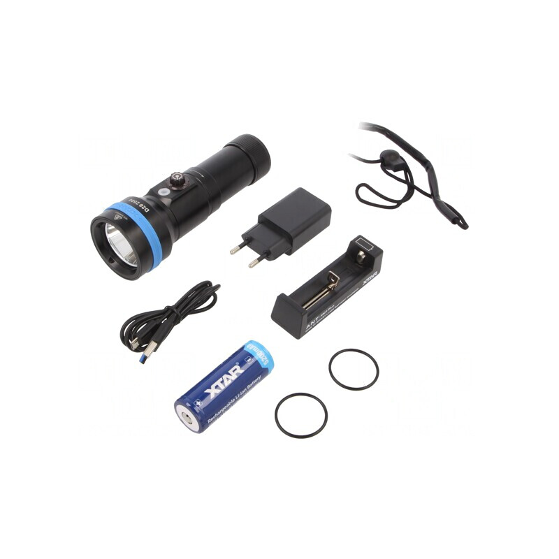 Lanternă Subacvatică LED 2500lm D26 Short Set 26650 | Electronic-mag.ro | Componente Electronice