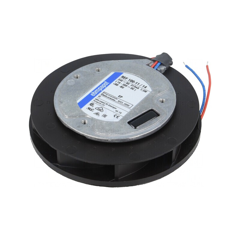 Ventilator DC Radial 12V/24V Ø100x25mm 85m3/h 66dBA | Electronic-mag.ro | Componente Electronice
