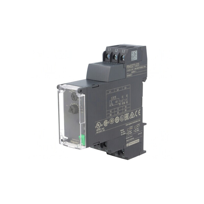 Releu Monitorizare Tensiune Şină DIN IP40 RM22TU23 | Electronic-mag.ro | Componente Electronice