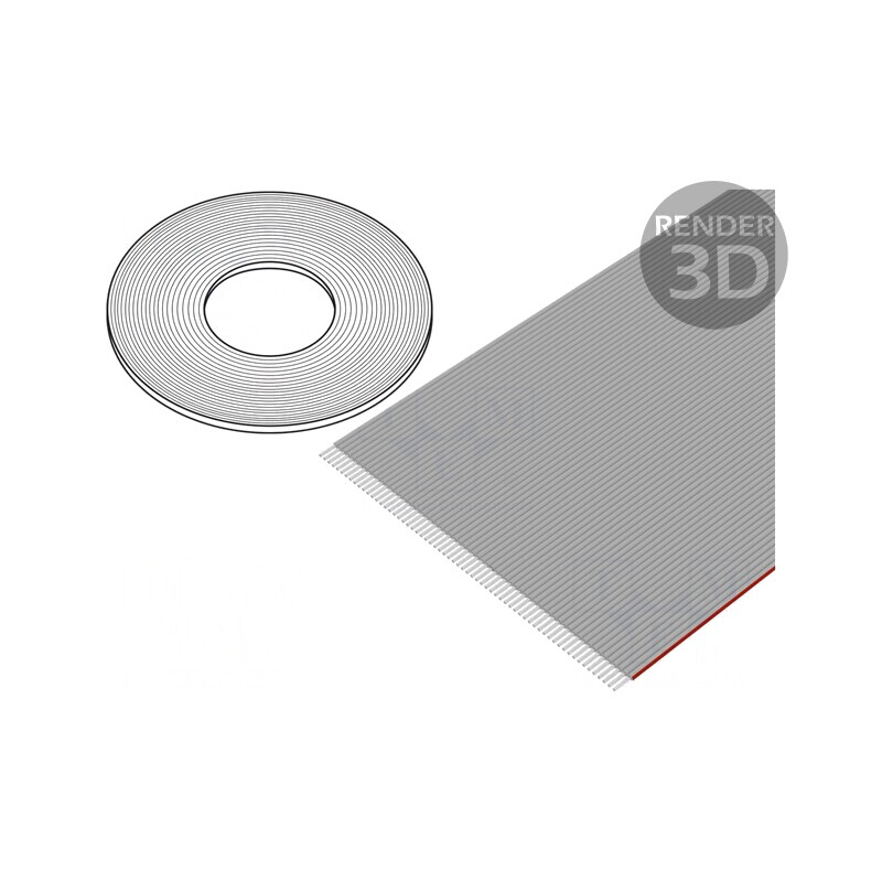 Cablu bandă 1,27mm 64 pini neecranat PVC | Electronic-mag.ro | Componente Electronice