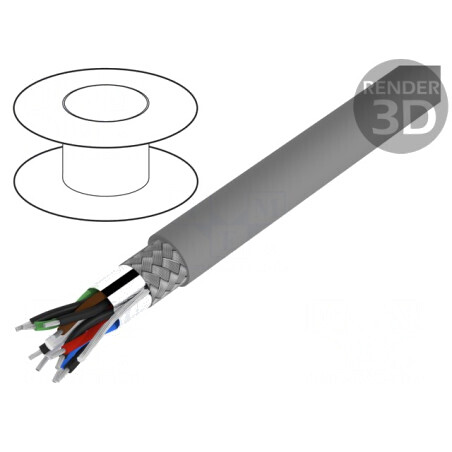 Cablu Alpha Essential 5x2x28AWG PVC Gri 300V | Electronic-mag.ro | Componente Electronice