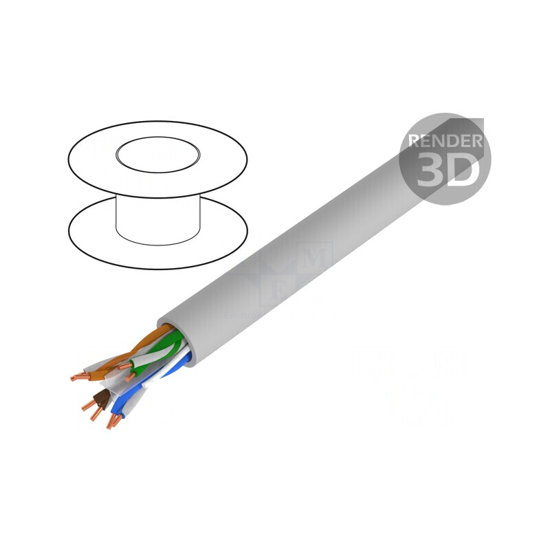 Cablu UTP Cat6 Cu LSZH Gri 100m | Electronic-mag.ro | Componente Electronice