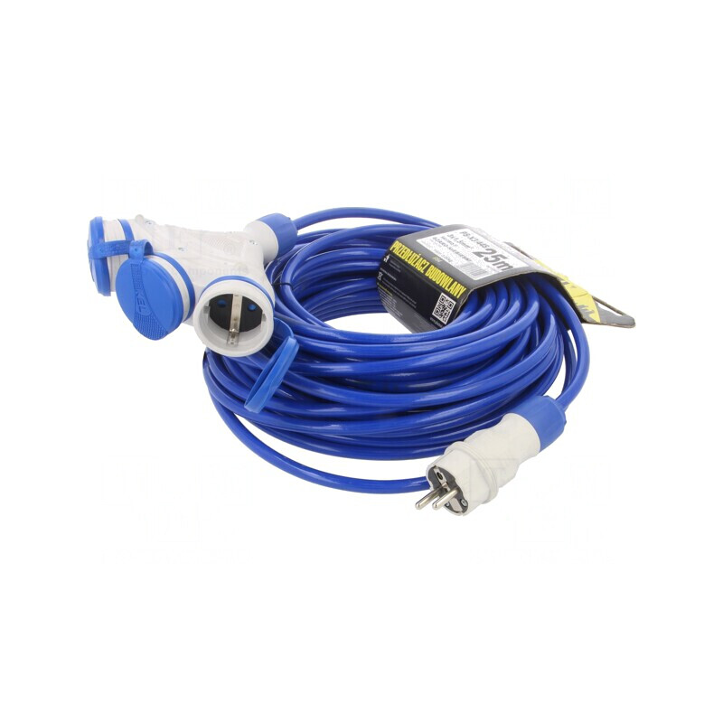 Prelungitor Electric 25m Albastru 3 Prize 16A | Electronic-mag.ro | Componente Electronice
