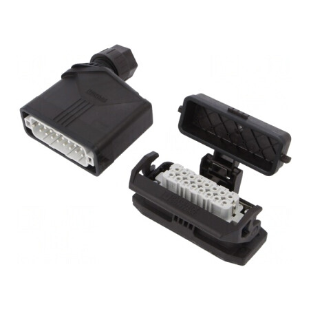Conector HDC Tată-Mamă 250V 20A 16 PIN 16 PE | Electronic-mag.ro | Componente Electronice