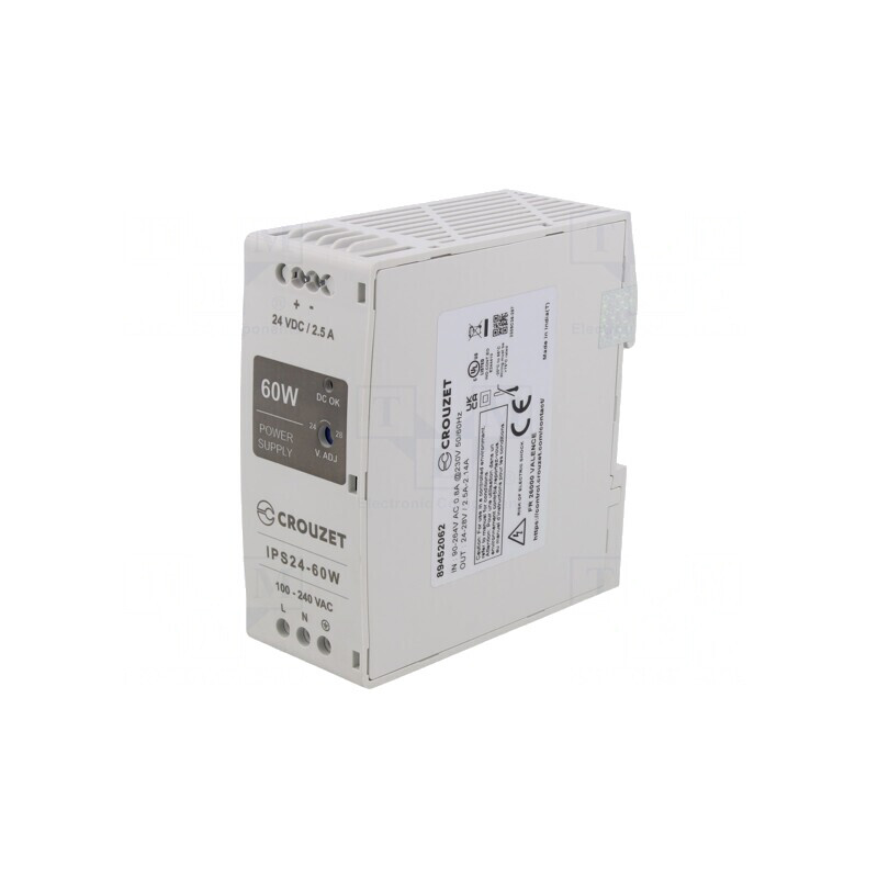 Alimentator pentru șină DIN 60W 24VDC 2,5A | Electronic-mag.ro | Componente Electronice