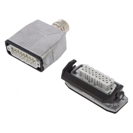 Conector HDC Tată Mamă 250V 16A 16 PIN Dispunere 16 PE | Electronic-mag.ro | Componente Electronice