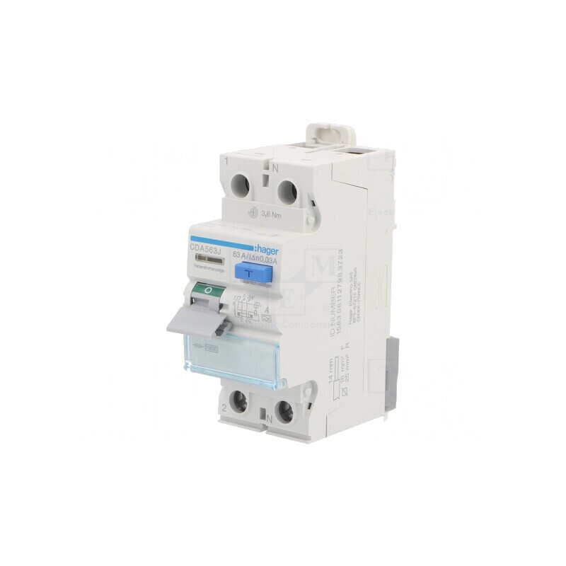 Întrerupător diferenţial 63A 30mA Poli 1N 240VAC | Electronic-mag.ro | Componente Electronice