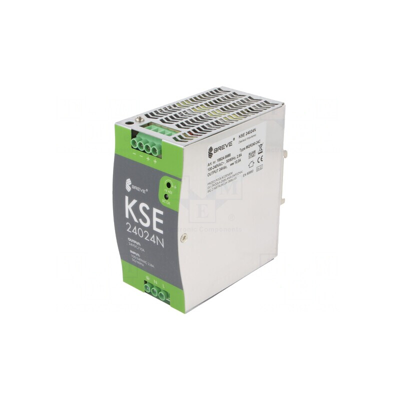 Alimentator Pulsatoriu pentru Șină DIN 240W 24VDC 10A IP20 | Electronic-mag.ro | Componente Electronice
