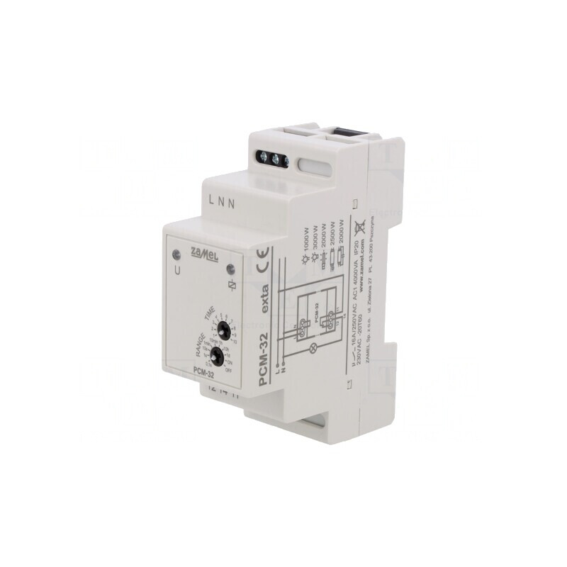 Timer 230VAC 0,1s-10zile SPDT 16A IP20 | Electronic-mag.ro | Componente Electronice