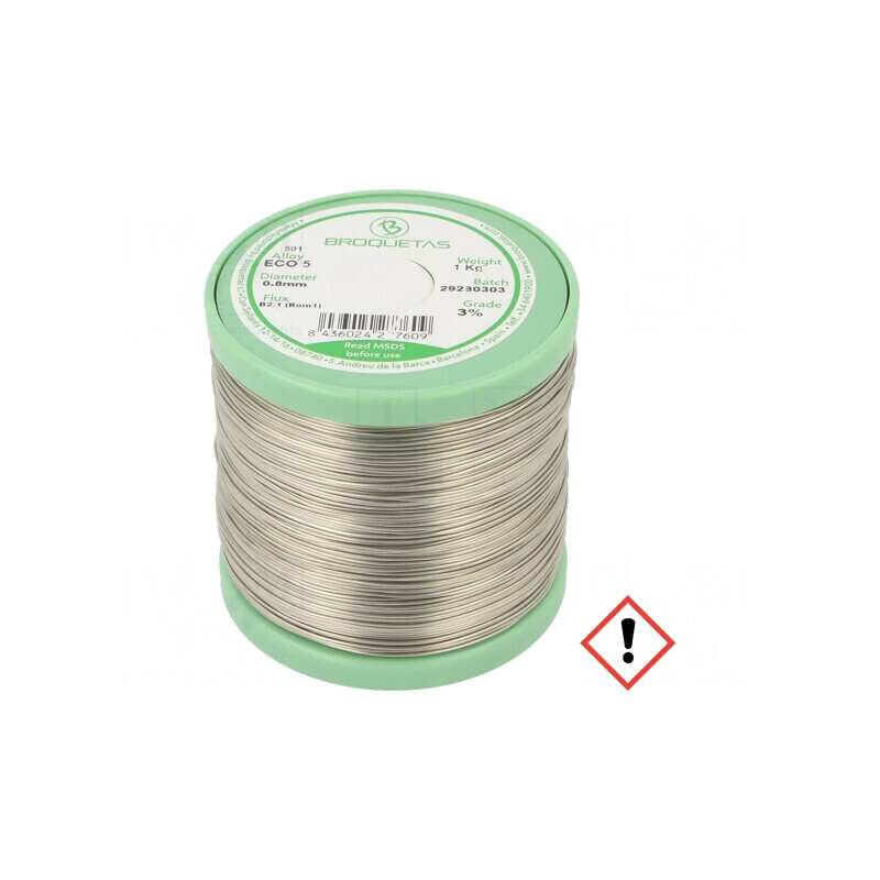 Sârmă de lipit ECO5 fără plumb 0,8mm 1kg | Electronic-mag.ro | Componente Electronice