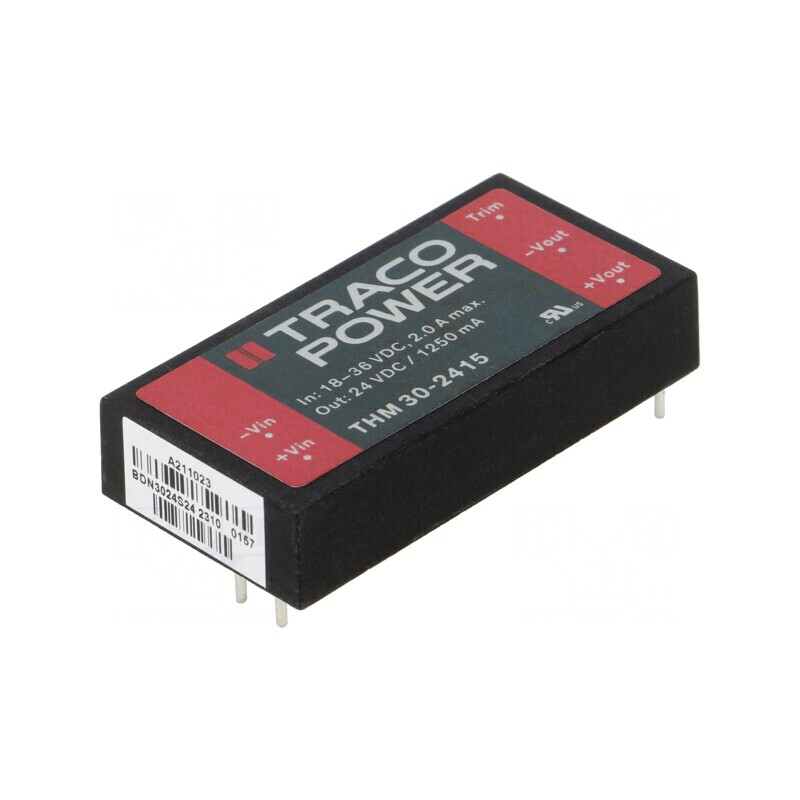 Convertor DC/DC 30W 18-36V la 24V 1250mA THM 30-2415 | Electronic-mag.ro | Componente Electronice