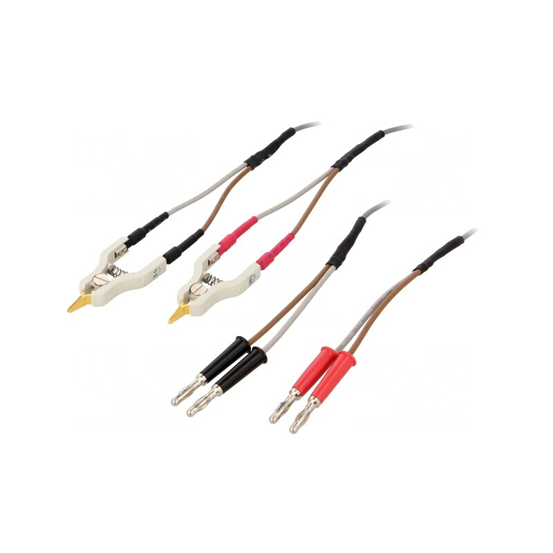Cablu Kelvin 1,2m mufă banană 4mm x4 terminal x2 | Electronic-mag.ro | Componente Electronice