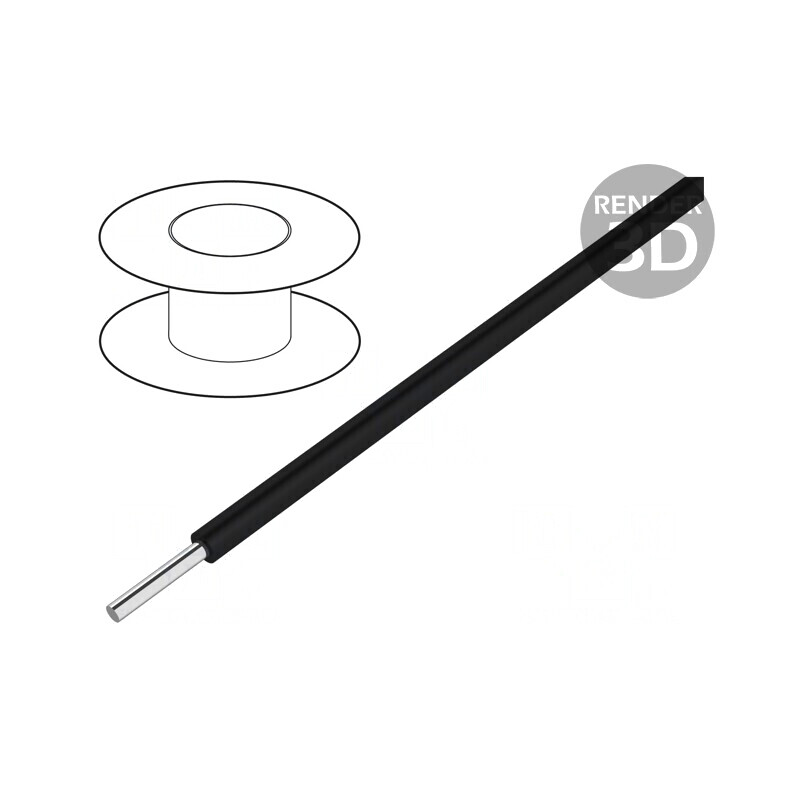 Cablu sârmă OFC 24AWG negru 100m PVDF 300V | Electronic-mag.ro | Componente Electronice